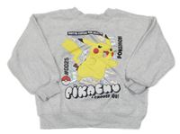 Svetlosivá melírovaná mikina s Pikachu H&M
