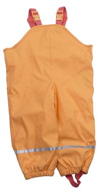Oranžové nepromokavé na traké nohavice s reflexními pruhmi Lupilu