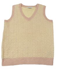Smetanovo-ružová vzorovaná pletená vesta Primark