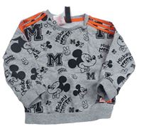 Sivá mikina s Mickeym a pruhmi a logom zn. Adidas