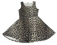 Hnedo-čierne leopardí šaty New Look