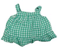 Zeleno-biely kockovaný crop top Primark