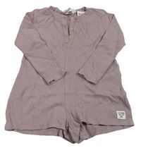Pudrově fialový žebrovaný kraťasový overal H&M