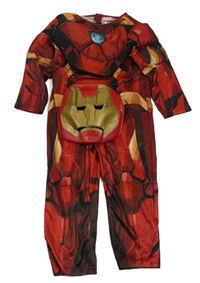 Kostým - Červený vzorovaný overal + maska Marvel
