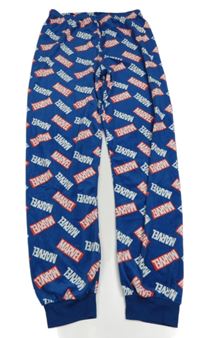 Modré sametové pyžamové kalhoty s nápisy - Marvel Primark