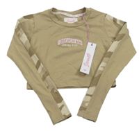 Nové - béžové crop tričko s logom Sonneti