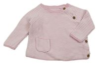 Ružovo-biely pruhovaný sveter Miniclub