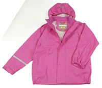 Ružová nepromokavá bunda s kapucňou