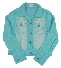 Tyrkysová crop rifľová bunda Yigga