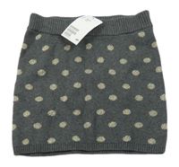 Nové - tmavosivá bodkovaná á pletená sukňa H&M