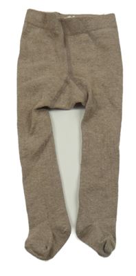 Hnědé žebrované punčocháče H&M