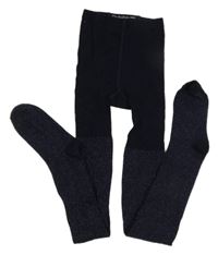 Tmavomodré třpytivé punčocháče 