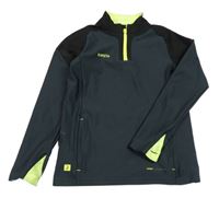 Tmavošedo-černá sportovní funkční mikina s logem kipsta