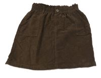 Hnedá menšestrová sukňa s vreckami