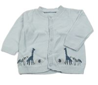 Svetlomodrý prepínaci ľahký sveter s výšivkami Mothercare