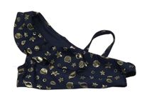 Tmavomodrá plavková lambáda se zlatými mušličkami H&M