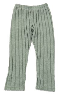 Khaki zamatové rebrované úpletové legíny shein