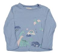 Svetlomodré tričko s dinosaurami Impidimpi