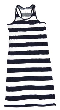 Tmavomodro-biele pruhované šaty H&M