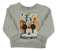 Sivá melírovaná mikina s Mickeym a kamarády Primark
