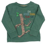 Zelené tričko s větví - Stick Man Next