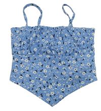 Modrý kvetovaný crop top New Look