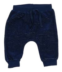 Tmavomodré žebrované sametové tepláky Ergee