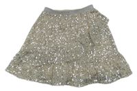 Smetanovo-stříbrná filtrovaná sukně s volánkem Dunnes Stores