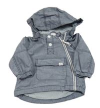 Modrá melírovaná šusťáková jarní bunda s kapucí H&M