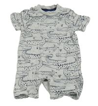 Sivý kraťasový overal s krokodílmi  F&F
