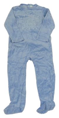 Světlemodrý sametový overal s nápisem Tex