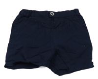 Tmavomodré lněné chino kraťasy M&S