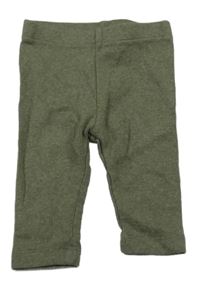 Khaki žebrované legíny H&M