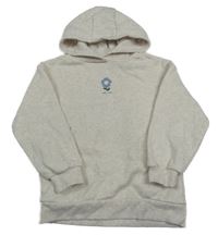 Béžová melírovaná mikina s květem a kapucňou Primark