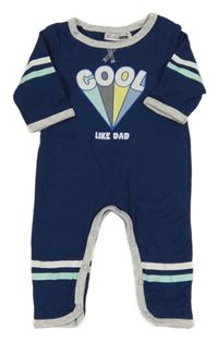 Tmavomodrý overal s pruhmi a nápisom Ergee