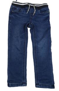 Tmavomodré teplákové skinny rifle s úpletovým pasom C&A