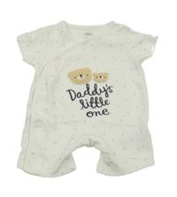 Biely kraťasový overal s hviezdami a medvedíkmi F&F