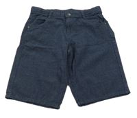 Tmavomodré melírované plátenné kraťasy Yigga