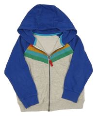 Modro-šedo-barevná propínací mikina s kapucí Next