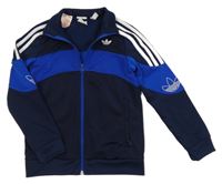 Tmavomodro-modrá propínací sportovní mikina s logem Adidas