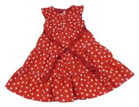 Červené saténové šaty s Hello Kitty a opaskom H&M