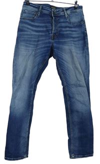 Pánske tmavomodré šisované slim rifle zn. Jack&Jones vel. 33/32