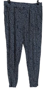 Dámske tmavomodré kvietkovane háremové nohavice zn. TU