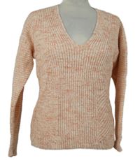 Dámský růžový melírovaný svetr 