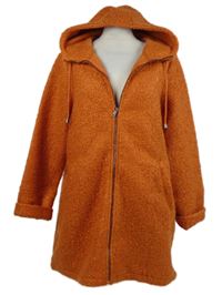 Dámský oranžový buklé kabát s kapucí Gina Benotti