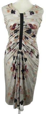 Dámské pudrové květované řasené šaty Phase Eight 