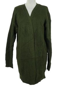 Dámský khaki svetrový cardigán 