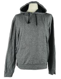 Pánská šedo-černá melírovaná mikina s kapucí C&A