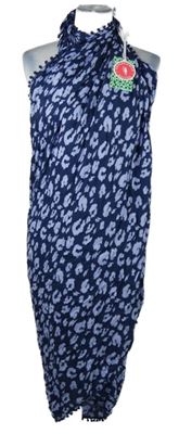 Nové - Dámské tmavomodro-světlemodré vzorované pareo