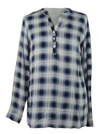 Dámska tmavomodro-biela kockovaná blúzka Collection